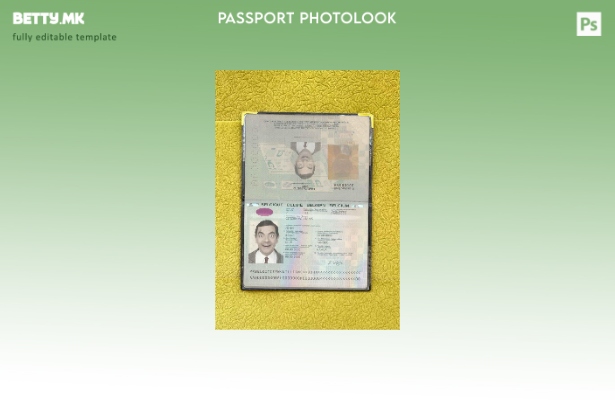 Модерен стил белгиски пасош ( ) шаблон за фото изглед